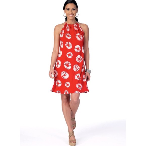 McCall's 7405 - Misses' Gathered Neckline Dresses with Ties and Belt - Picture 2 of 4